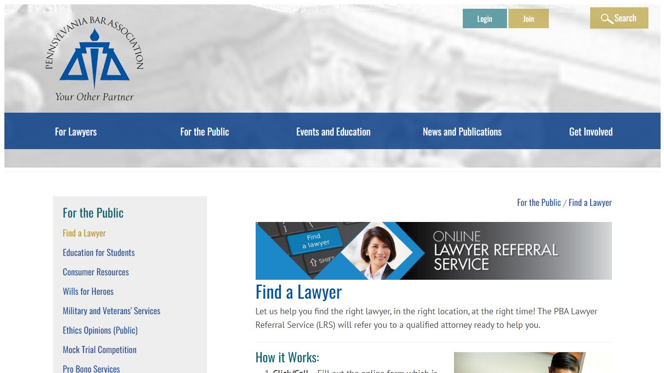 Find a Lawyer - Pennsylvania Bar Association