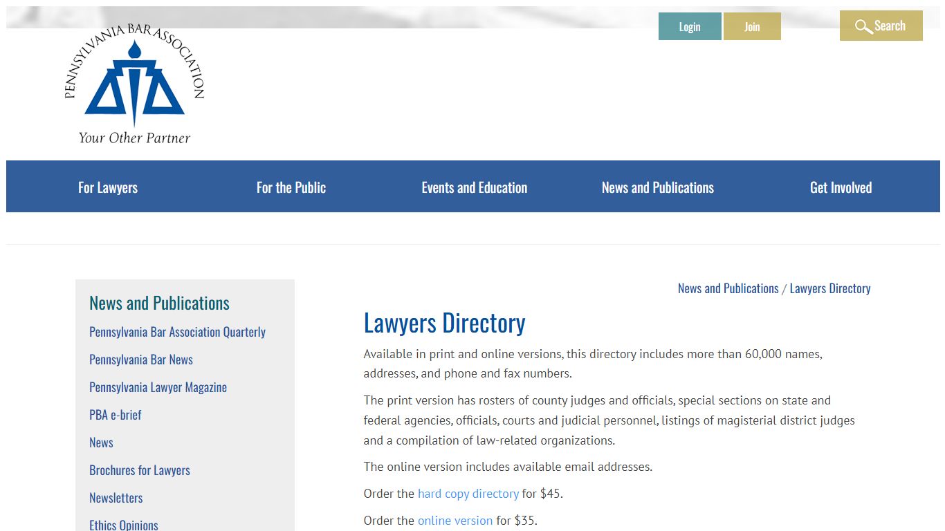 Lawyers Directory - Pennsylvania Bar Association